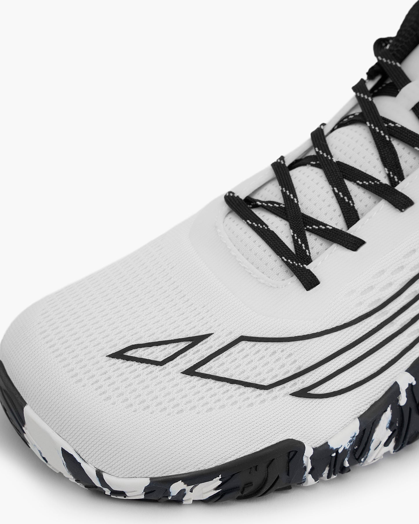 Black and White pattern Avancus Powerlifting Shoe Right Side